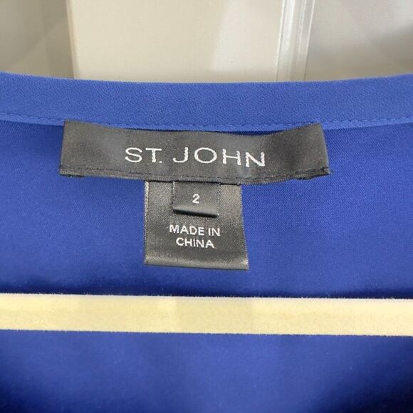 St. John Caviar Silk Violet Blue Tank Top Size 2 / XS - Picture 3 of 6